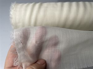Lærredsvævet uld - lækker kvalitet i offwhite, ultra tynd